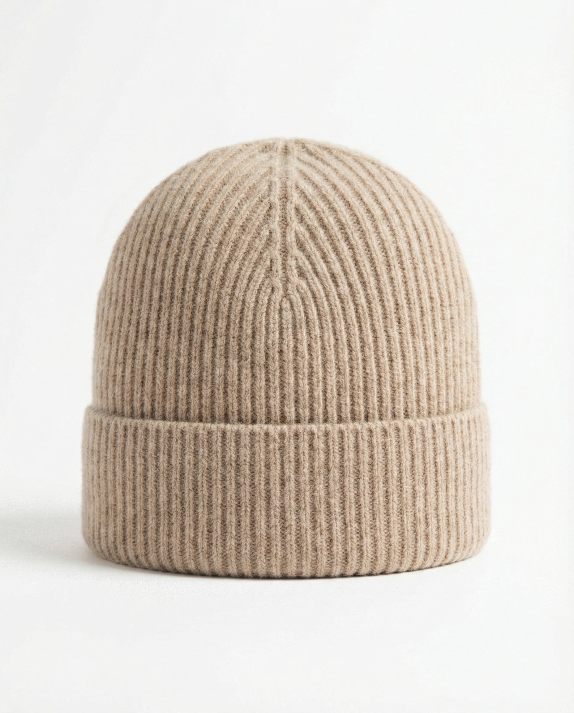 Cashmere Ribbed Knit Beanie Unisex