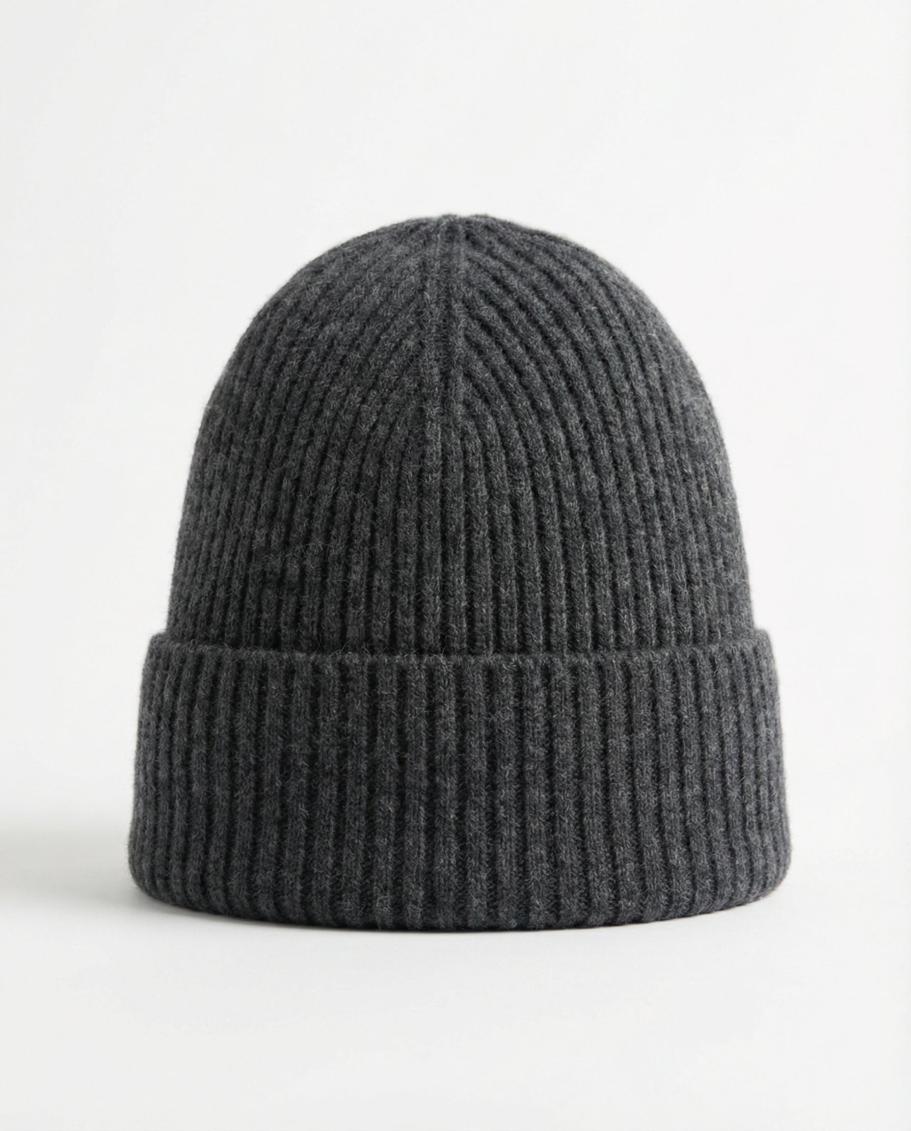 Cashmere Ribbed Knit Beanie Unisex