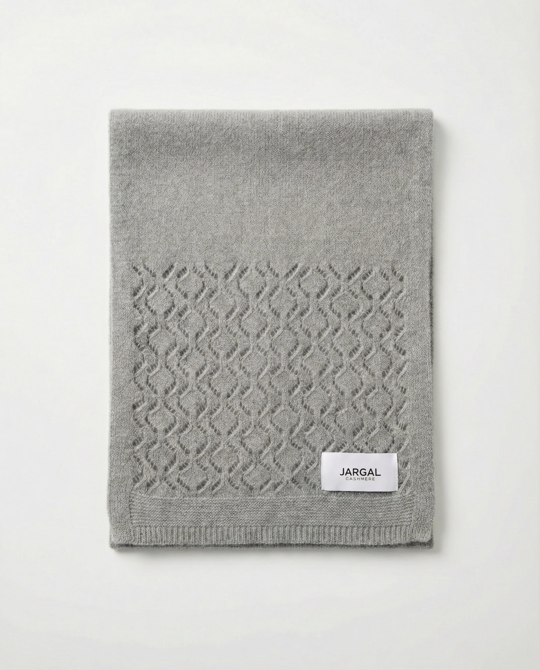 Cashmere Diamond Lattice Knit Scarf