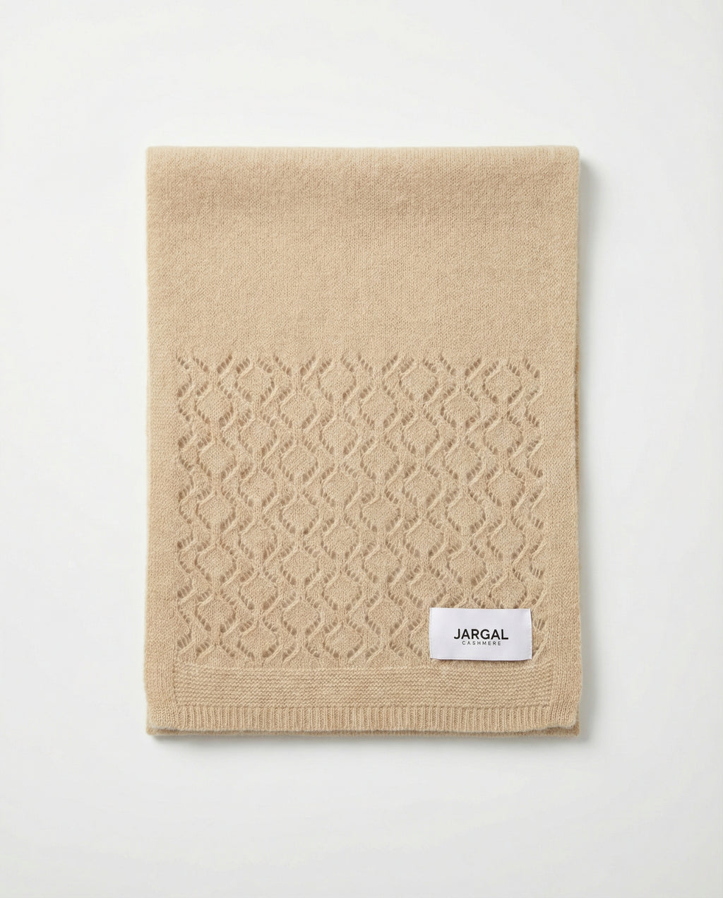 Cashmere Diamond Lattice Knit Scarf