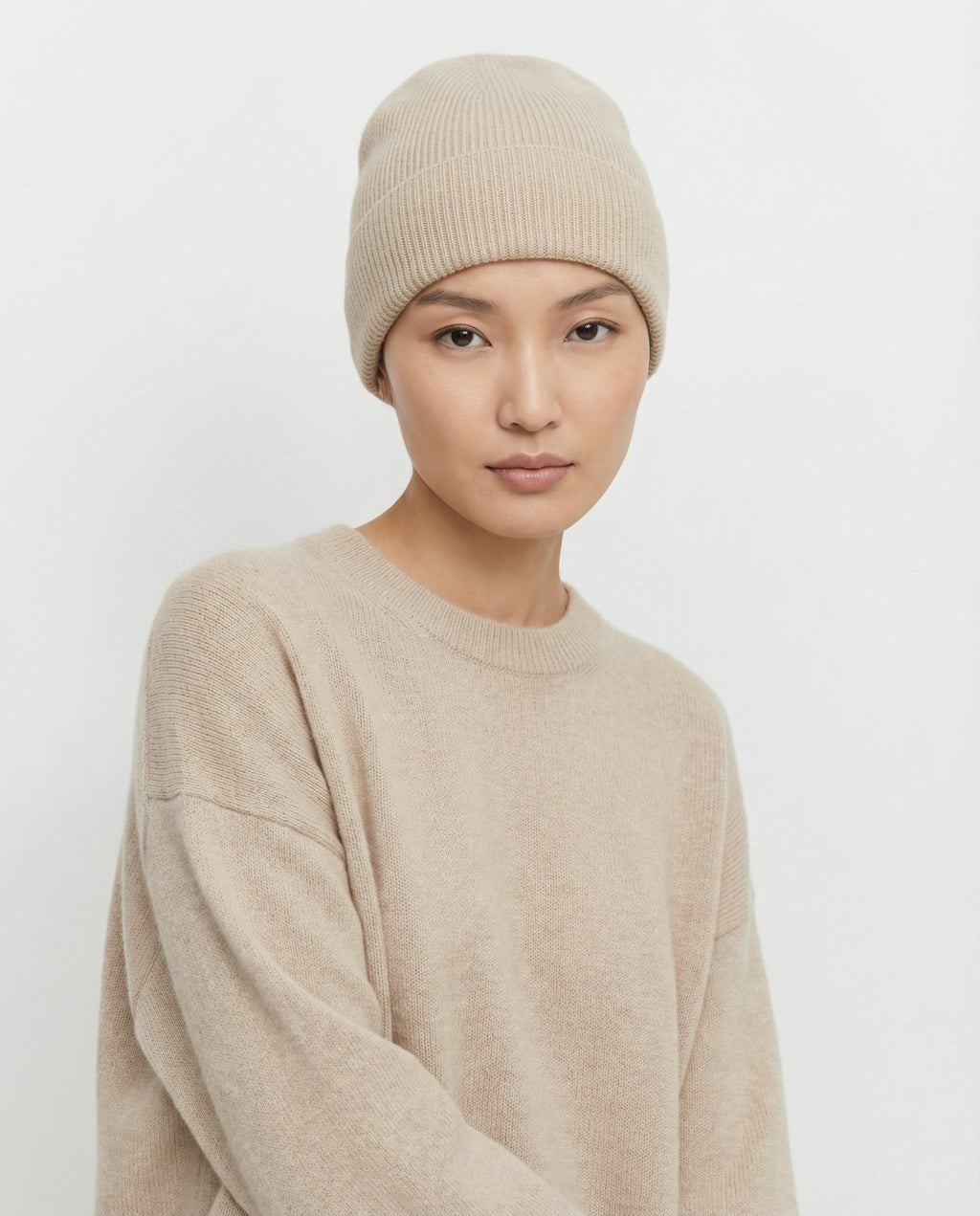 Cashmere Ribbed Knit Beanie Unisex