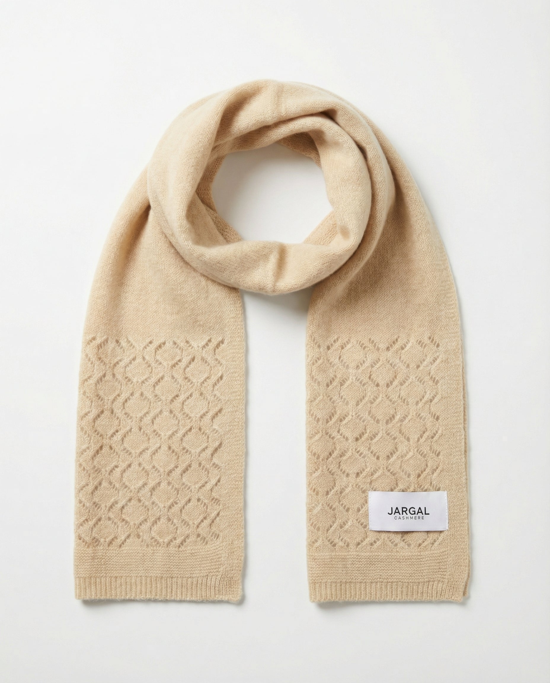 Cashmere Diamond Lattice Knit Scarf