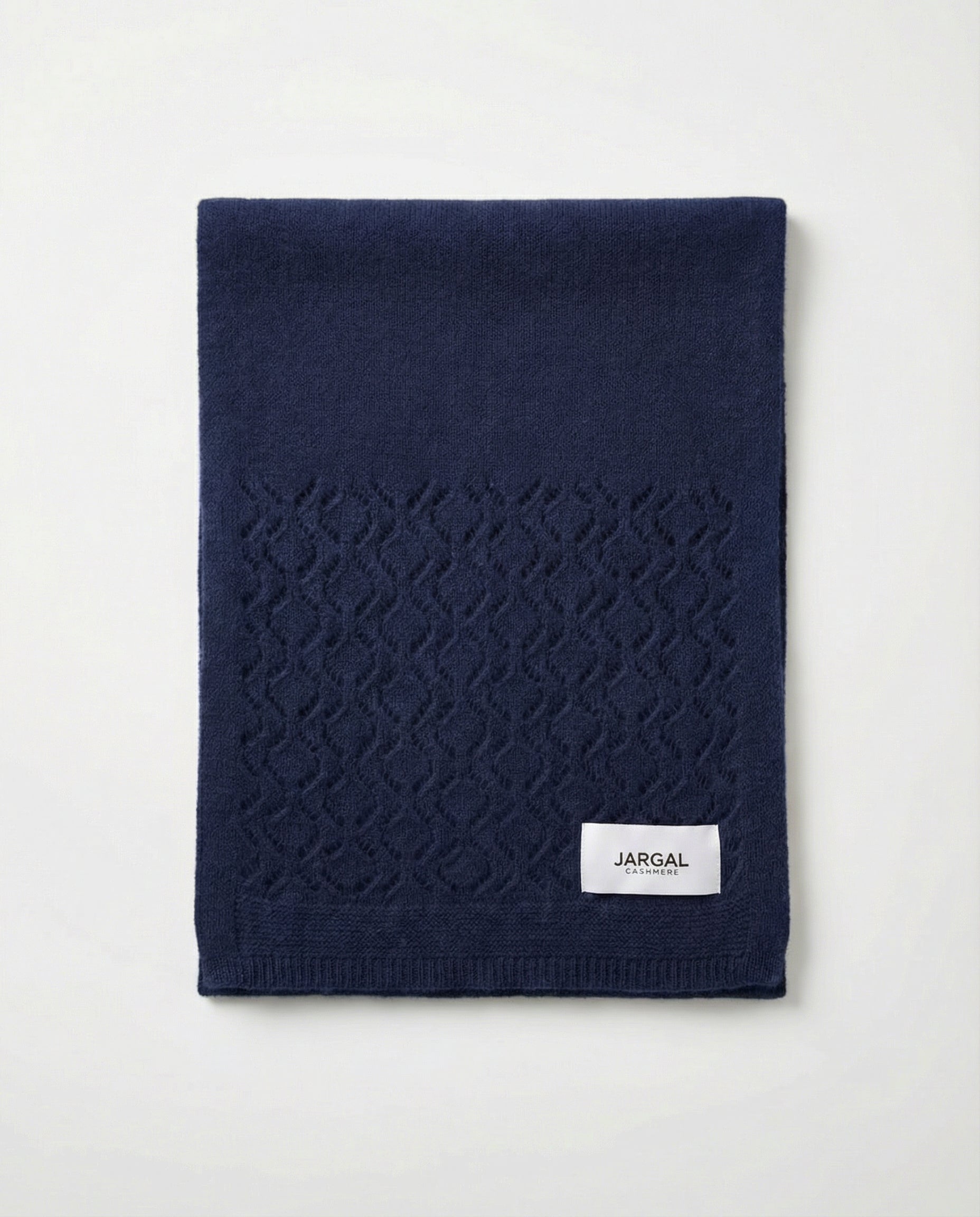 Cashmere Diamond Lattice Knit Scarf